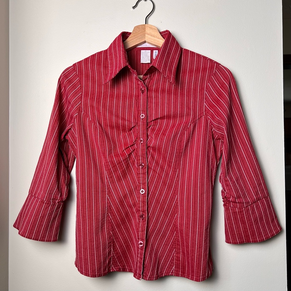 Charlotte Russe Button Down Blouse Women’s Size M Red